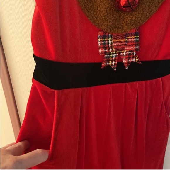 Born Famous Raindeer Holiday Jumpsuit Romper Multicolor sz L - Picture 9 of 13